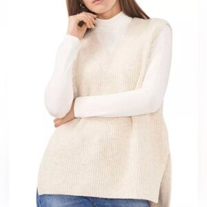 NWT Vince Camuto Women's Cozy Oversized Thick Rib Sweater Vest $79
